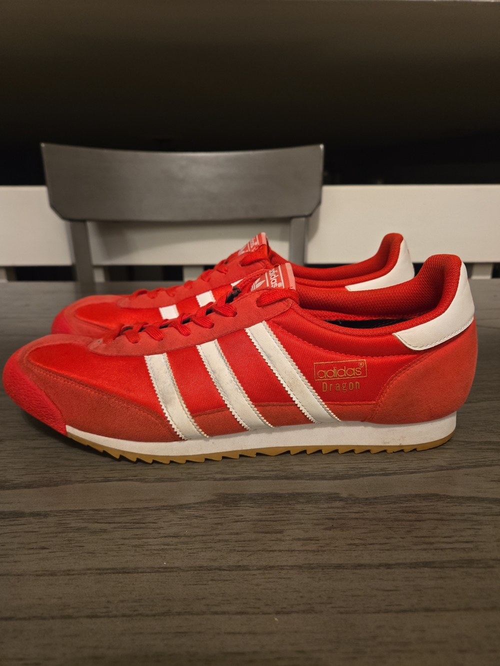 adidas Dragon Men's Red & White Athletic Sneakers